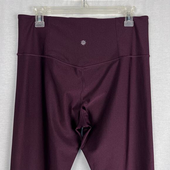 Athleta Leggings Elation Shine Tight Burgundy Disco Pant Athleisure Yoga Shiny - Picture 4 of 6